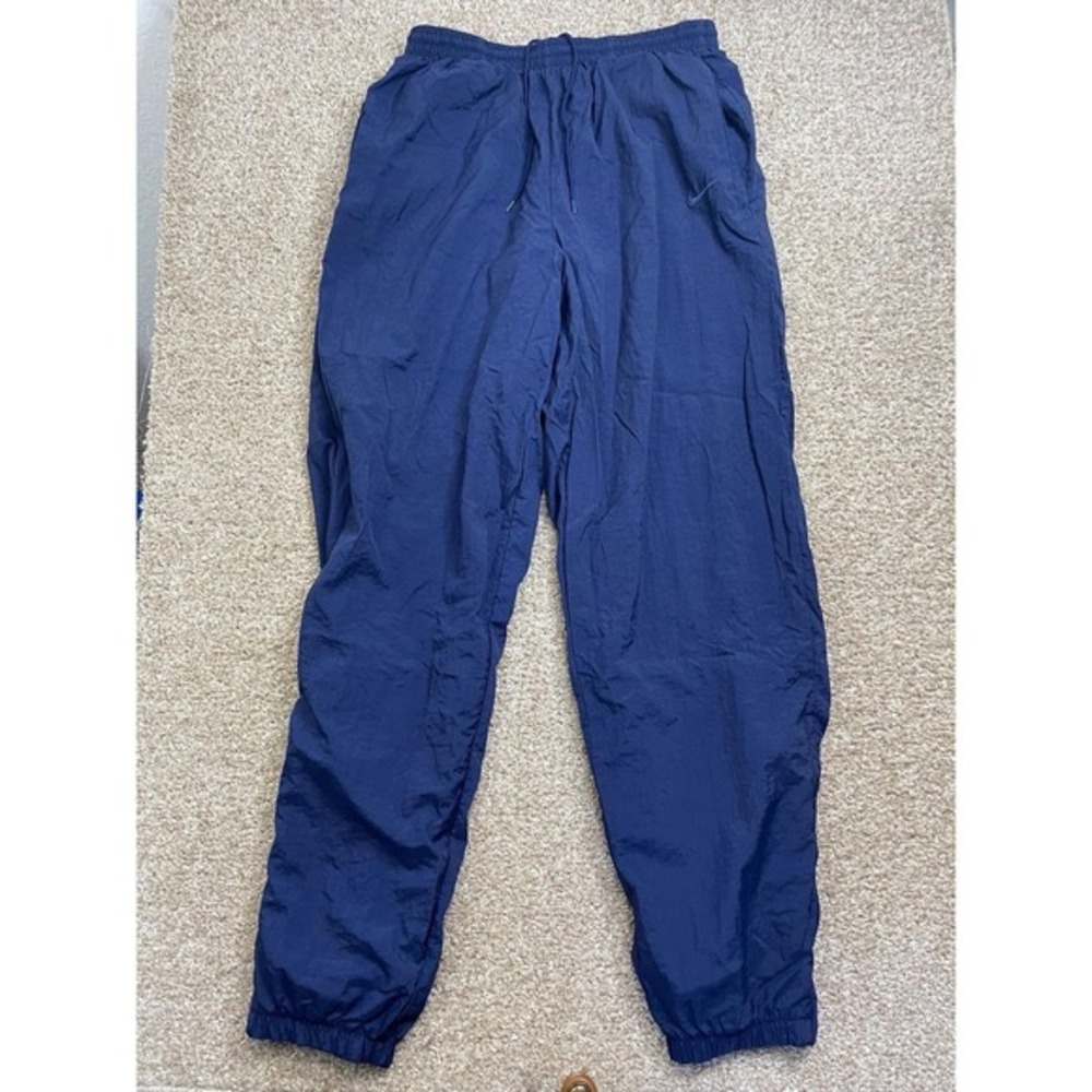 Vintage Nike Nylon Track Pants Men's L Unlined Navy
